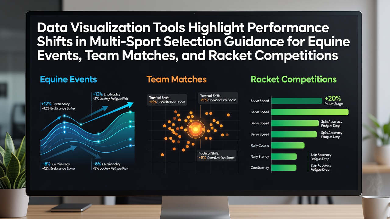 Dashboard displaying performance metrics across equine racing, soccer matches, and tennis tournaments with color-coded trend lines and interactive filters