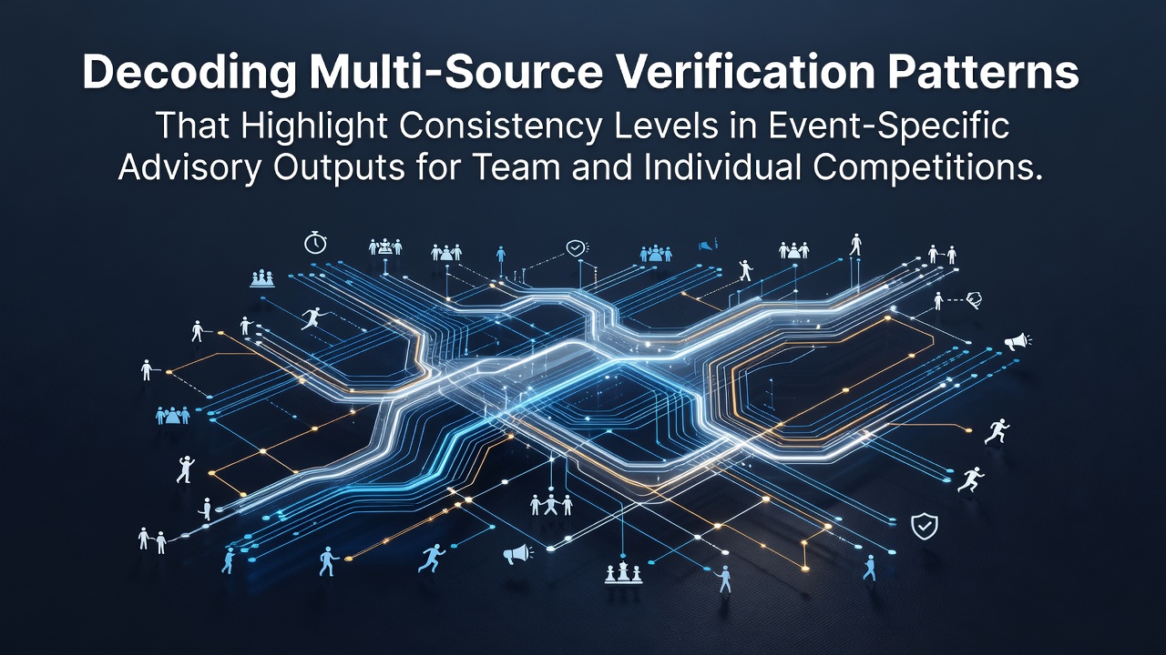 Data visualization showing multi-source verification patterns across team and individual sports advisory outputs