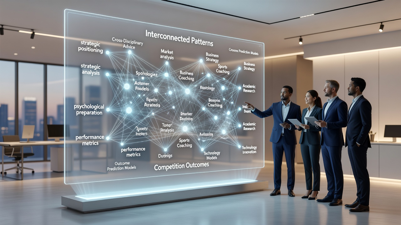 Diagram illustrating data flow and technology integration in professional competition advice across disciplines