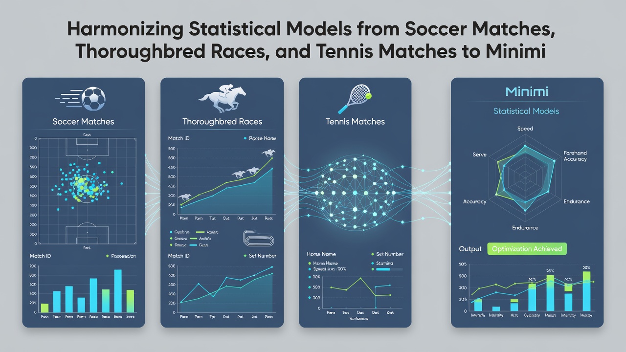 Integrated statistical outputs displayed across soccer, racing, and tennis datasets for selection risk minimization