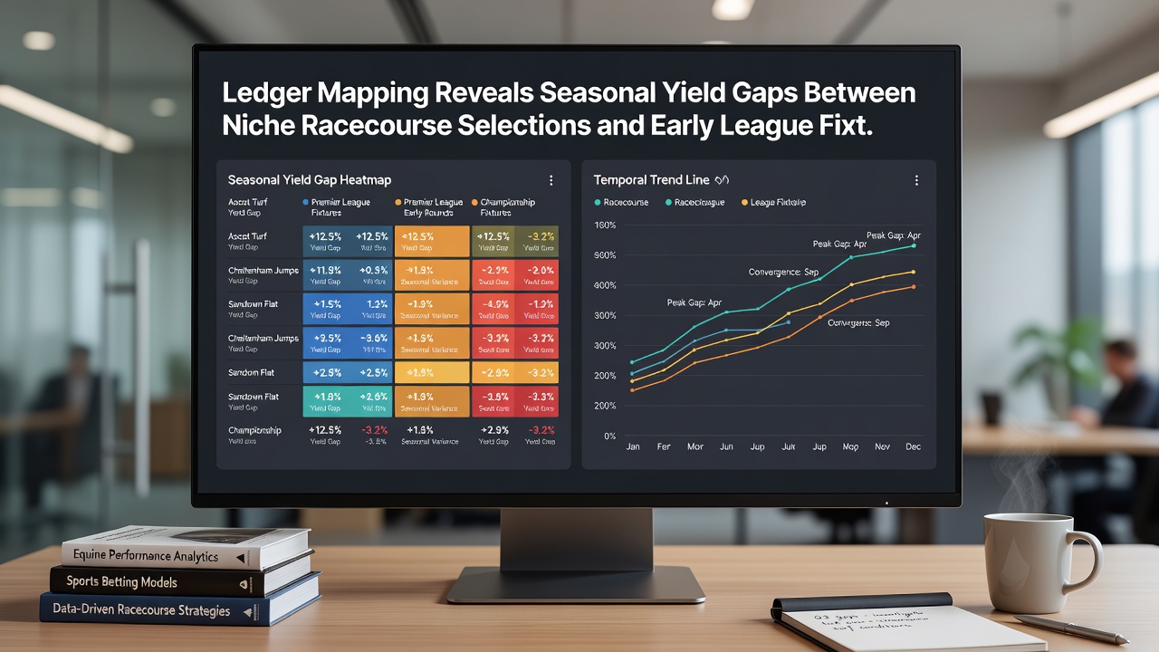 Detailed yield gap graphs contrasting racecourse and league handicap performance across seasons