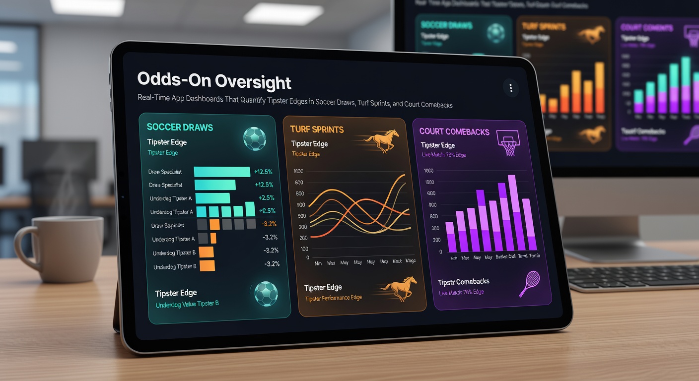 Real-time dashboard displaying live tipster performance metrics for soccer draws, with graphs tracking yield and strike rates