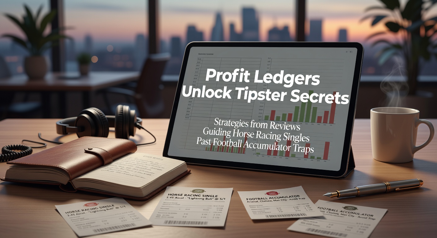 Graph displaying profit ledger trends from tipster reviews, highlighting steady gains in horse racing singles contrasted against volatile football accumulator lines