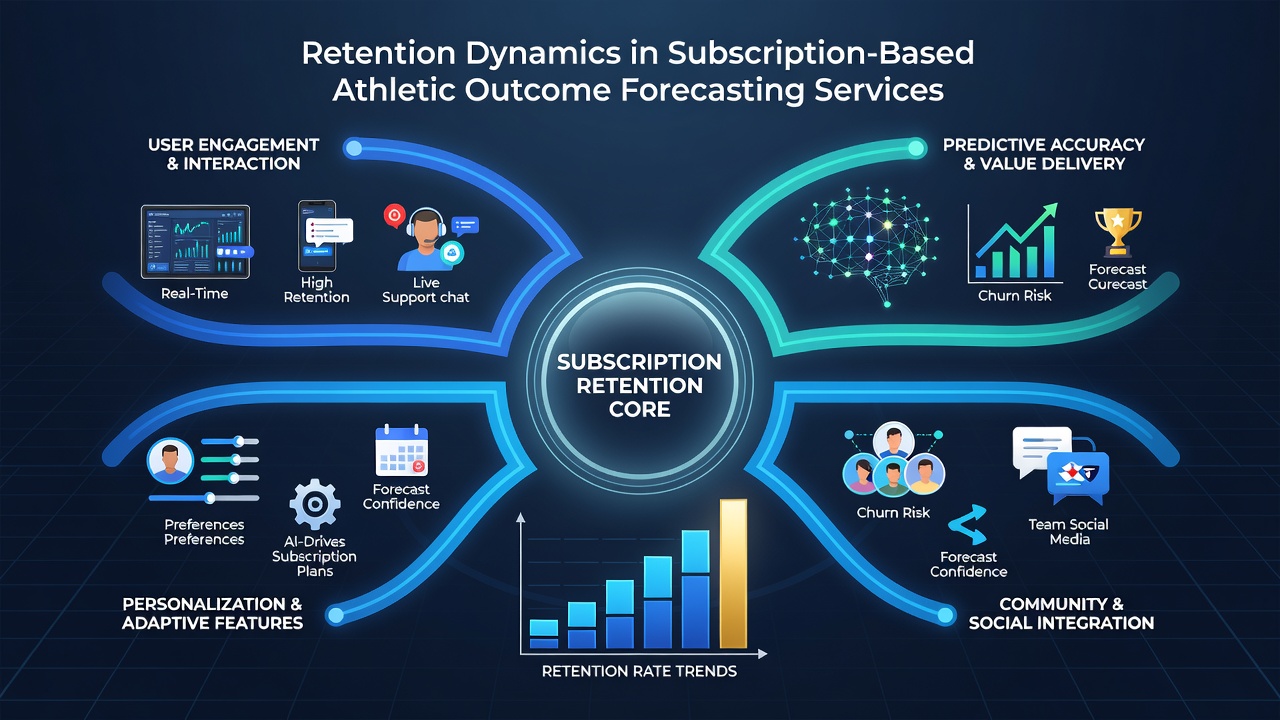 Analytics chart illustrating retention curves for different subscription tiers in athletic forecasting services