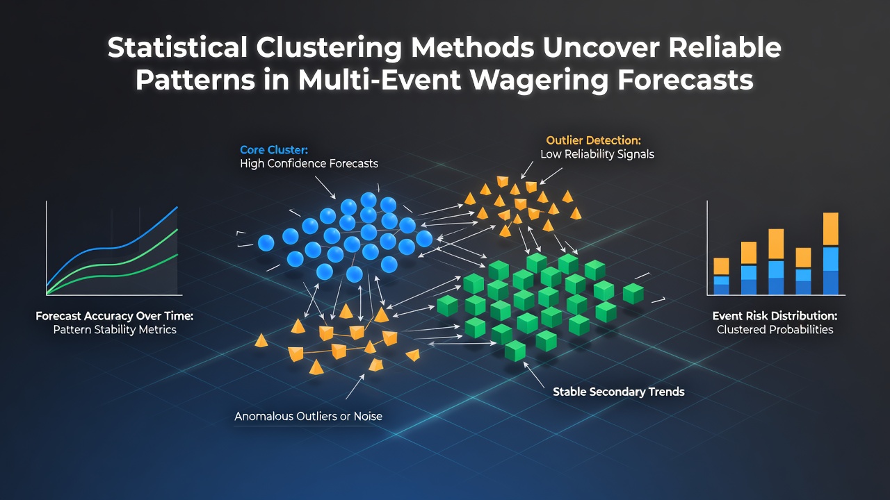 Density-based clustering output visualized on multi-event betting forecasts with highlighted pattern regions