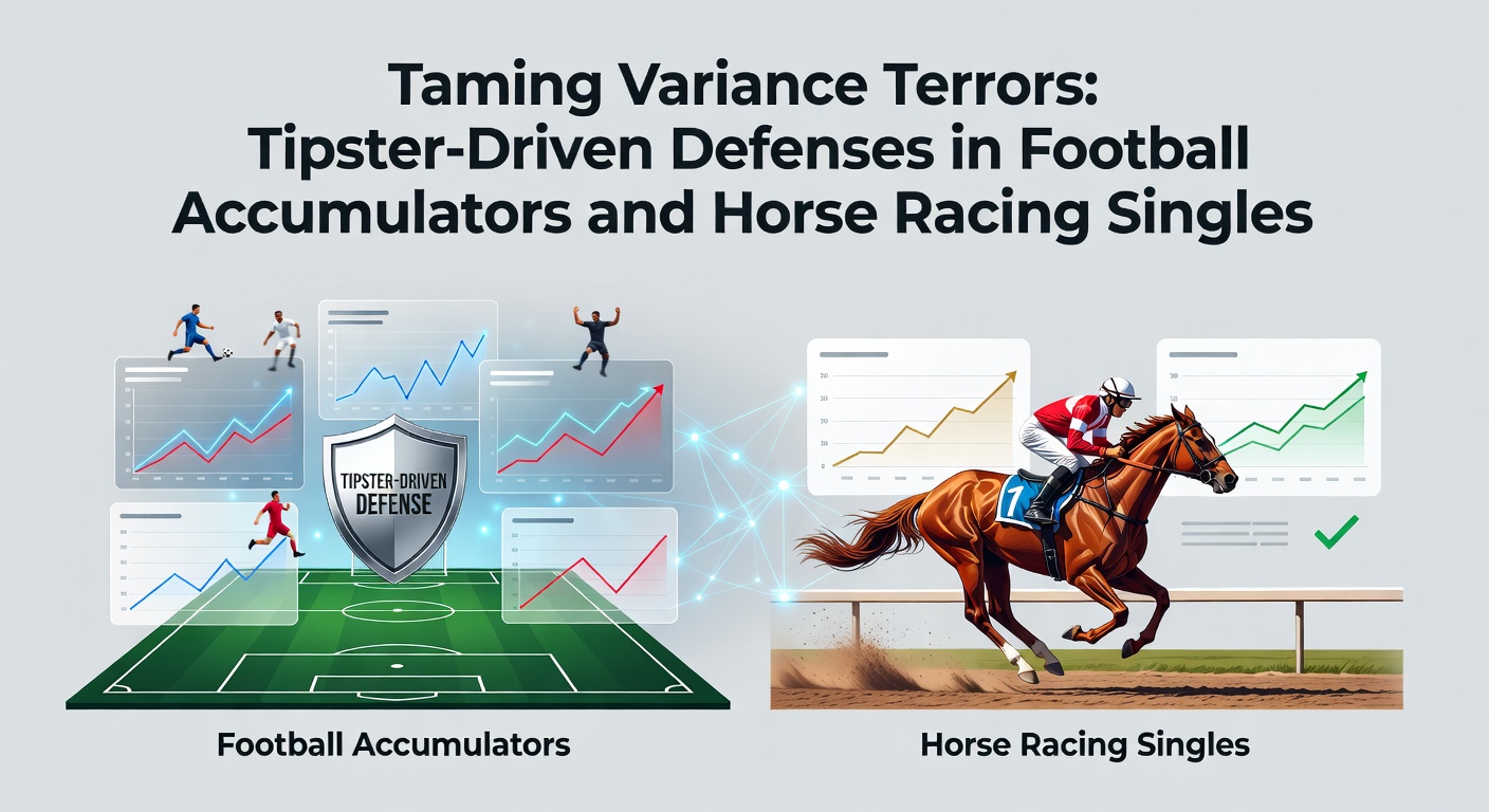 Graph showing variance fluctuations in football accumulator yields versus stable horse racing single returns over a 12-month period