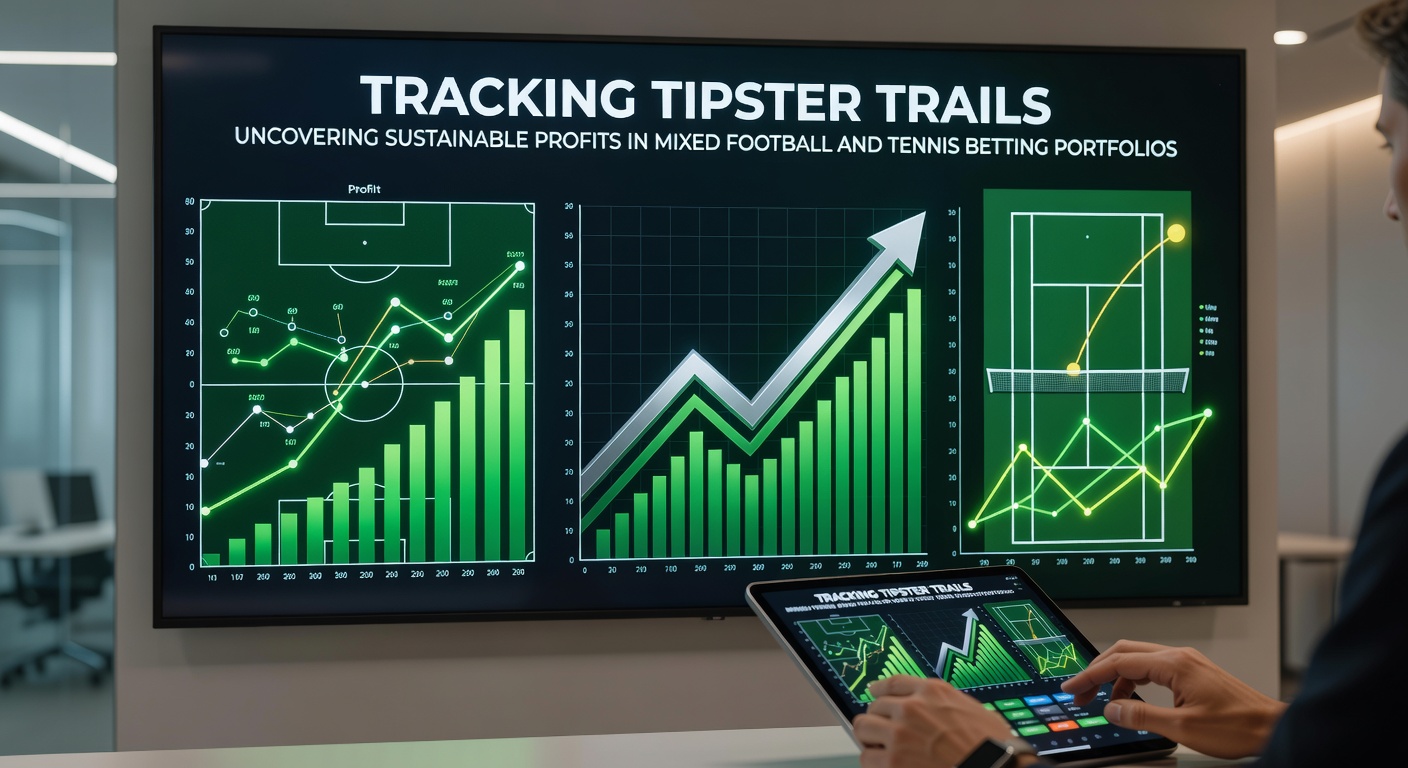 Graph showing profit curves from mixed football and tennis tipster bets over six months, highlighting steady growth in diversified portfolios